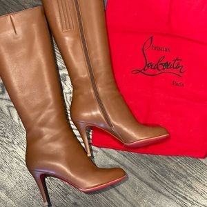 Christian Louboutin Brown Stiletto Heeled Boots